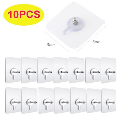 10/5PCS Adhesive Nails Wall Poster Durable Transparent Screw Hanger