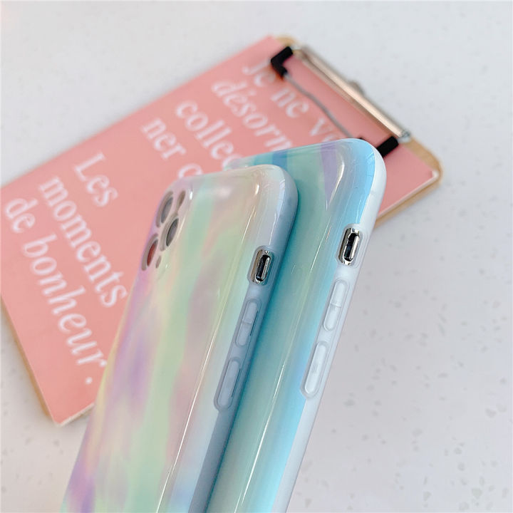 fashion2023tie-dye-gradient-thin-soft-tpu-สำหรับ-13-12-mini-11-pro-x-xr-xs-max-7-8-plus-ยางซิลิโคน-e-slim-marble