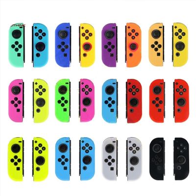 【lz】卍✒❐  Para nintend interruptor de silicone pele de borracha caso capa para nintendoswitch joycon controlador nx ns polegar apertos joystick boné