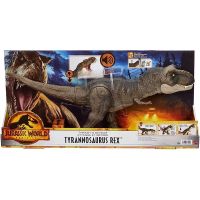 Mattel Jurassic World 3ภาพยนตร์ปกครองที่มีเสียงประกอบกลืนกินไดโนเสาร์ไทรันนอซอรัสเร็กซ์ของเล่นโมเดล Hdy55