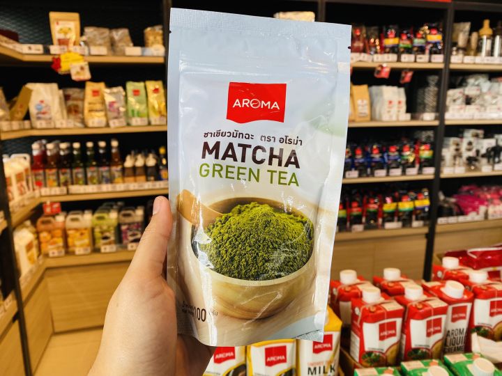 aroma-tea-ผงชาเขียว-ชาเขียว-มัทฉะ-100-ซองบรรจุ-100-กรัม-ซอง
