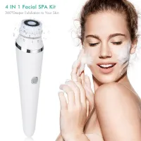 4In1 Electric Face Cleansing Brush Sonic Blackhead Exfoliating Silicone Face Cleaner Skin Tightening Massage Home Spa Skin Care