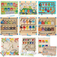 Magnetic Sorting Games Montessori Toys Maze Board Learning Color Number Garbage Classification Wooden Educational Toys For Kids