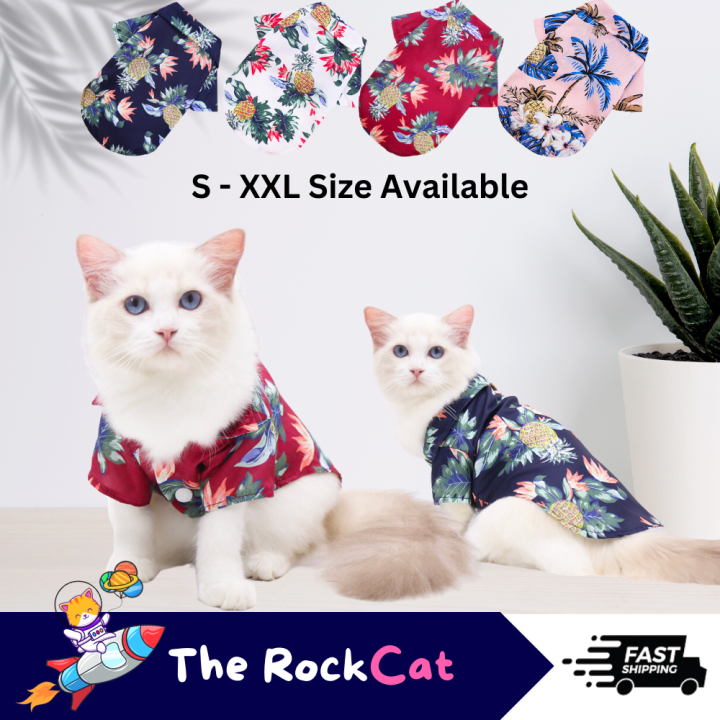 ROCKCAT 】2023 New Design Pet Hawaii Summer Shirt Cat Dog Shirt Hawaii ...