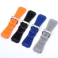 For Bell 34 x 24mm Silicone Rubber Watch Strap/Band For Ross BR-01 BR-03 PVD Clasp ☜▪