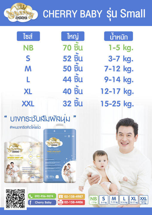 cherry-baby-ผ้าอ้อมสำเร็จรูปแพคใหญ่-รุ่นพรีเมี่ยม-ขนาดจัมโบ้-แบบกางเกง-ไซซ์-m-xxl