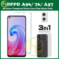 3-In-1สำหรับ A36 OPPO 4G / A76 4G / A96 4G กระจกเทมเปอร์ป้องกันจอฟิล์ม OPPO A1 A57 A58 A33 A78 A96 A97 A95 A17K A1Pro 5G A15 A16/A15S A35 A12/A7/A5S A74 A54 A94 A52 A53/A92/A12E A72/A3S A31 A9 2020/A5 2020 4G 9H ฟิล์มป้องกัน