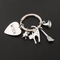 1pc New Halloween Series Key Chain Witch Pumpkin Skull Cat For Car Metal Pendants Bag Charm Keyring