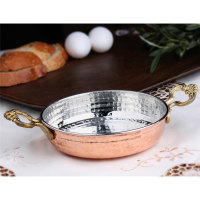 (พร้อมส่ง) กะทะ กะทะเคลือบทองแดง ขนาด 18 cm. Turkish Copper Pan สินค้าจากตุรกี