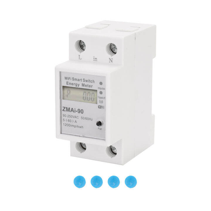 เดี่ยวเฟส-din-rail-wifi-อัจฉริยะเครื่องวัดพลังงาน-power-เชื้อเพลิงมิเตอร์-kwh-wattmeter-สนับสนุน-smartlife-tuya-app-ทำงานร่วมกับ-alexa-และ-google-home