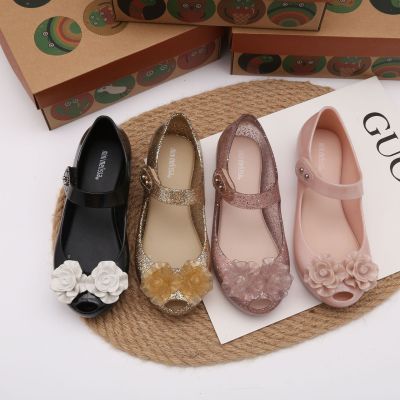 【Clearance Sale】NewMelissa childrens shoes rose flowers baby jelly fragrant shoes fish mouth soft bottom Baotou single shoes