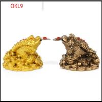 OKL9 เรซิน เงินคางคก ทองสีทอง ฟอร์จูนเดอร์ กบงานฝีมือ สร้างสรรค์และสร้างสรรค์ ของขวัญนำโชค เหรียญกบสีทอง เครื่องประดับบนโต๊ะ