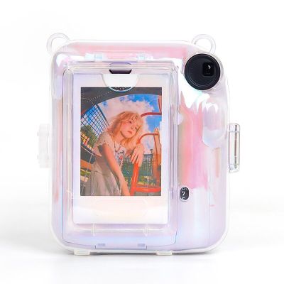 เคสใส่กล้องเดินทางแบบพกพา1ชิ้นสำหรับ Fujifilm Instax Mini 12กล้องถ่ายภาพโปร่งใสเคสครอบปกป้องพร้อม Tali Bahu