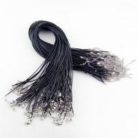 Wholesale 1.5MM black Wax rope lobster clasp necklace lanyard good quality Fashion Jewelry pendant cords 50pcs/lot Free shipping