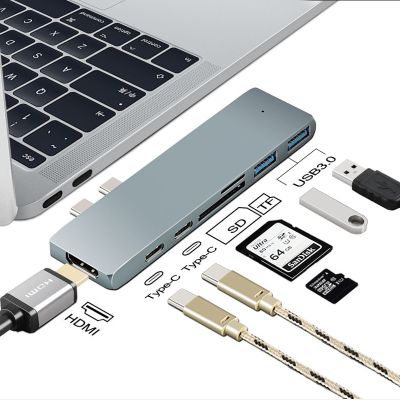 USB ดองเกิลฮับต่อพ่วงสำหรับ MacBook Air 2022-2018และ MacBook Pro 13 M2 2022-2016 MacBook Air อะแดปเตอร์ USB กับ4K HDMI Feona