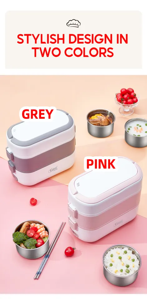 0.8L Portable Lunch Box Food Warmer Box Container Electric Heating Steamer  Bento