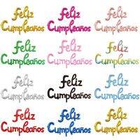 【DT】hot！ Espanhol Feliz Aniversário Letras Balões Minúsculas Alfabeto Conjoined Foil Balloons Decoração da Festa Banner Baby Shower