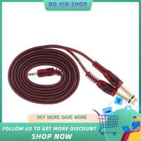 1.5m / 5ft Stereo Audio Cable Cord Wire 3.5mm 1/8" Male to Dual 6.35mm 1/4" TS Male Plug for Computer Mixer Mixing Console