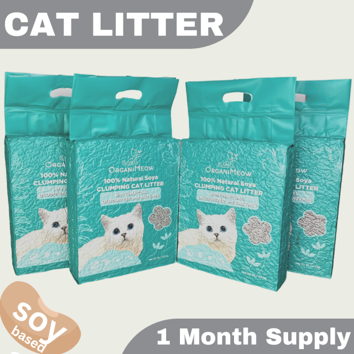 ORGANIMEOW 100 Natural Soya Clumping Cat Litter with Charcoal