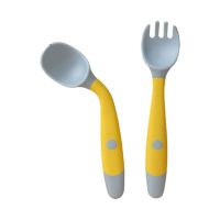 เด็กทารกชุดช้อนส้อมนุ่ม Bendable Scoop Fork ชุด เครื่องใช้บนโต๊ะอาหารเด็กวัยหัดเดินการฝึกอบรมการให้อาหารช้อนส้อม