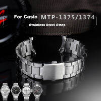 สายนาฬิกาเหมาะสำหรับสายนาฬิกา Casio เข็มขัดเหล็กผู้ชาย MTP1374 1375 MDV106ดาบสแตนเลสโลหะนาฬิกาโซ่