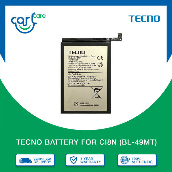 Tecno Camon 18 Battery (CI8N) BL-49MT | Lazada PH