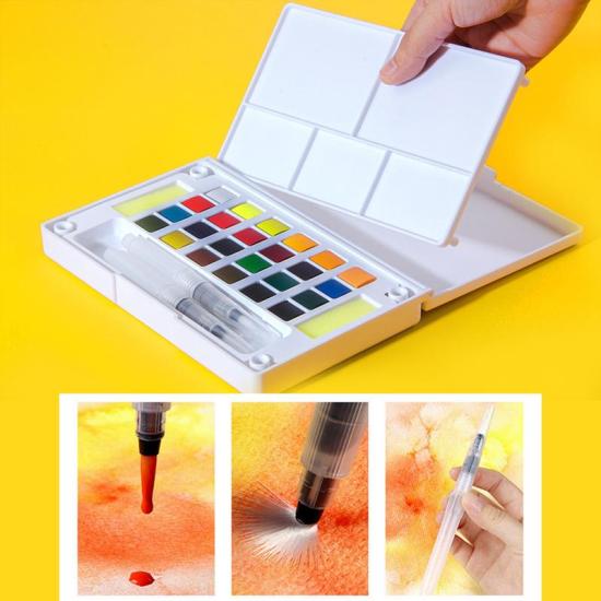 45Colors Pigment Watercolor Paints Set with Watercolor Paper