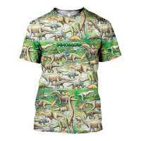 The T-shirt Mens Clothing Large T-shirt A shirt for Dinosaurs Full Print Summer Leisure Fashion Short Sleeve