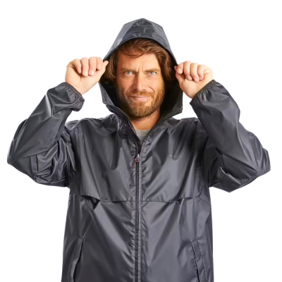 QUECHUA เสื้อแจ็คเก็ต เสื้อแจ็คเก็ตกันน้ำและกันฝน สวมใส่สบาย น้ำหนักเบา ตะเข็บหลักมีคุณสมบัติกันน้ำ