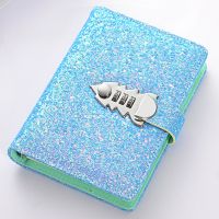 《   CYUCHEN KK 》 A6 Girls Glitter Diaries Notebook PU Leather With Code Lock Secret Diary YLM9985