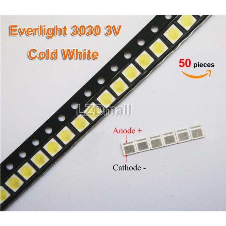 everlight-3030-6โวลต์3โวลต์1วัตต์-smd-led-สีขาวเย็นทีวีโคมไฟลูกปัดสำหรับ-led-จอแอลซีดีทีวีซ่อมแถบไฟหลัง