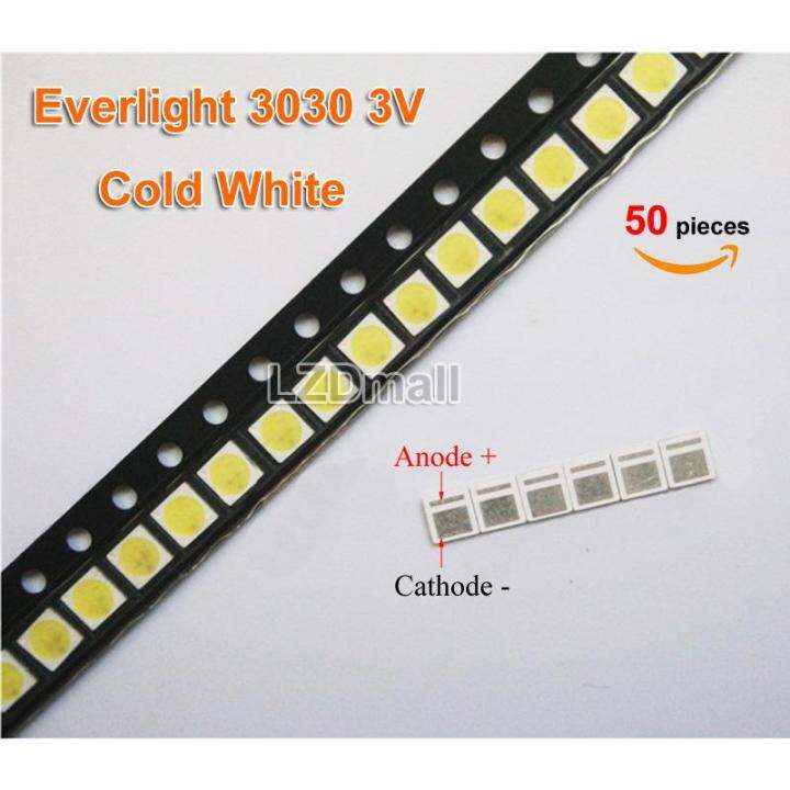 everlight-3030-6โวลต์3โวลต์1วัตต์-smd-led-สีขาวเย็นทีวีโคมไฟลูกปัดสำหรับ-led-จอแอลซีดีทีวีซ่อมแถบไฟหลัง