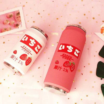 Creative Stainless Steel Japan Juice Candy Color Drink Cans Thermos Portable Unisex Students Personality Trendy Straw Cup