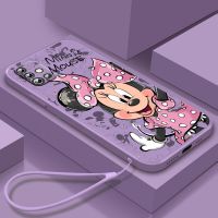 Pink Minnie Mickey Love Phone Case For Samsung Galaxy A73 A53 A33 A52 A32 A22 A71 A51 A21S A03S 4G 5G Liquid Rope Cover Fundas
