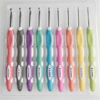 Chloeh Hornbye Shop 9 Pcs/Set Ergonomic Crochet Hook Set Crochet Needles Knitting Needle Sewing Accessories