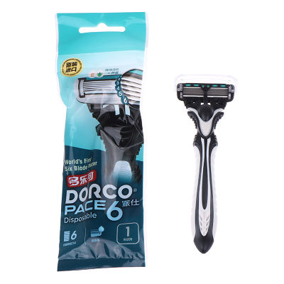 Dorco Pace 6เครื่องโกนหนวดทิ้งมีดโกนใบมีดสำหรับผู้ชายโกนความปลอดภัยมีดโกนใบมีด