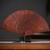 hot【DT】 Small leaf red sandalwood fan Chinese style gift hollow craft folding