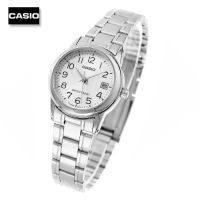 Velashop Casio Standard นาฬิกาข้อมือผู้หญิง สแตนเลส รุ่น LTP-V002D-7BUDF (สีเงิน), LTP-V002D-7B, LTP-V002D