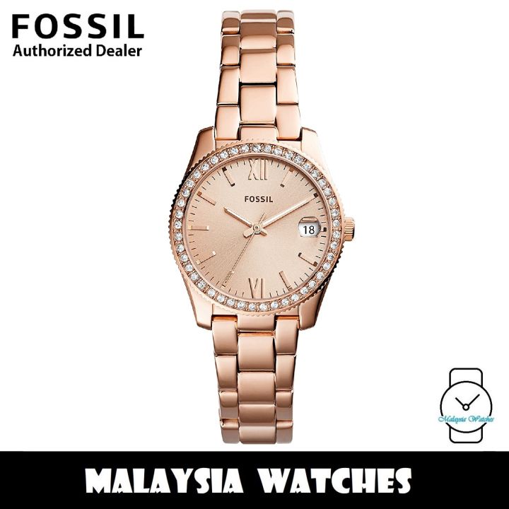 OFFICIAL WARRANTY) Fossil Womens ES4318 Scarlette Three-Hand Date