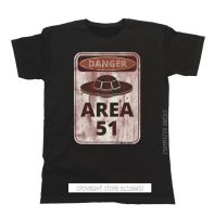 Danger Area 51 Aliens Funny Mens T-Shirts Ufo Ship Gift Top T S Printed O-Neck Cotton