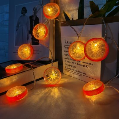 2M 3M 6M Xmas Tree LED Lemon Orange Slices String Light Yard Wedding Home Party Bedroom Supplies Battery Operated Lamps String