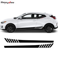 2Pcs Racing Sport Car Body ประตูด้านข้าง Stripes กระโปรงสติกเกอร์ฟิล์มไวนิลสำหรับ Hyundai Veloster N JS FS Turbo รถอุปกรณ์เสริม