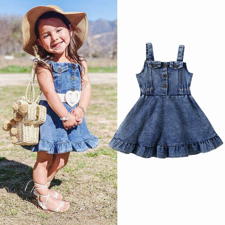 denim frock for baby girl