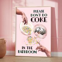 2023 ✌ Dont Do Coke In The Bathroom Prints Wall Art Canvas Painting Trendy Disco Ball Poster Retro Kitchen Home Decor Pictures