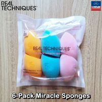 Real Techniques® 6-Pack Miracle Sponges เรียลเทคนิค ฟองน้ำแต่งหน้า Complexion + Airblend + Powder Sponge ฟองน้ำไข่ Beauty Blender