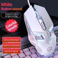 Adjustable 3200DPI USB Glowing Wired G12 Mouse Game Macro Programming Computer Optical Mouse 6 Keys Gaming Mouse