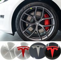 [A Car Home]] 56mm Car Wheel Rims Center Hubcaps Stickers Decals for Tesla Logo Model 3 Model S Roadster Cybertuck Model X Model Y Accessories