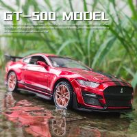 ของขวัญสำหรับเด็ก1:32ฟอร์ดมัสแตงเชลบี้ GT500 GT350ซุปเปอร์คาร์โลหะผสมโมเดลรถจำลองสูงแบบดึงถอยหลังรถยนต์ของเล่นเด็ก4สำหรับเปิดประตู