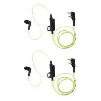 2X 2 Pin Noodle Style Earbud Headphone K Plug Earpiece Headset for Baofeng Uv5R Bf-888S Uv5R Radio Green Wire