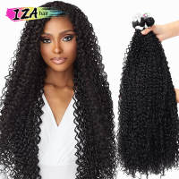 IZA Synthetic Curly Hair Bundles Jerry Curly Hair Extension 6 Bundles/Pack 200g Black Color Heat Resistant Fiber Kinky Curly Wig  Hair Extensions  Pad